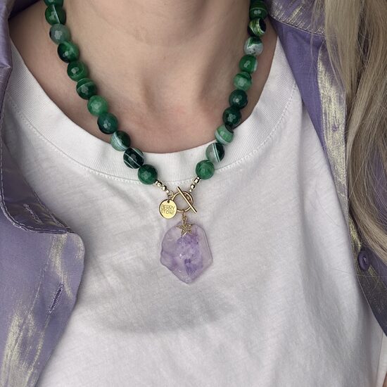 Agato kaklo papuošalas: Emerald