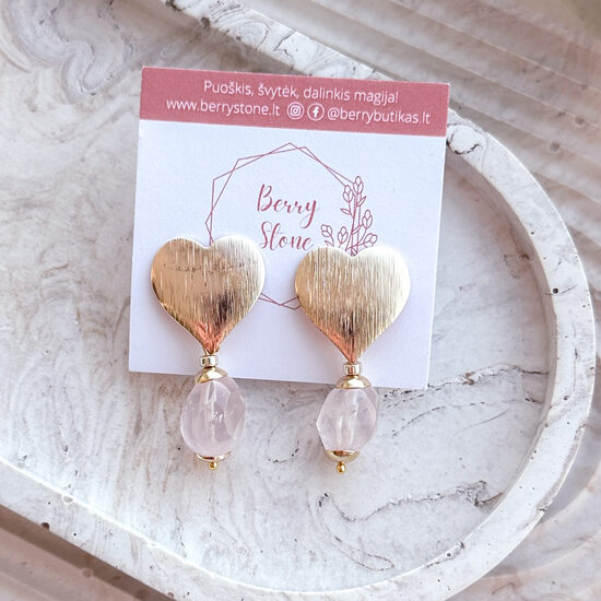 Auskarai: Rose Heart