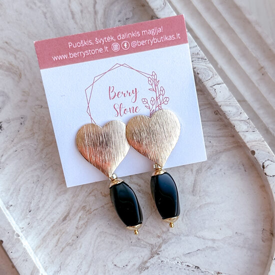 Auskarai: Black Heart